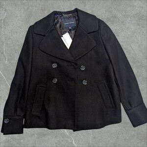 Banana Republic Wool Blend Women Blk Short Length Peacoat‎ Jacket Size XS-Small